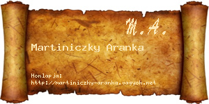 Martiniczky Aranka névjegykártya