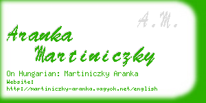 aranka martiniczky business card